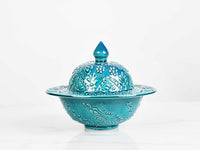 ceramic sugar bowl large turquoise green