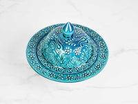 ceramic sugar bowl large turquoise green