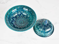ceramic sugar bowl large turquoise green