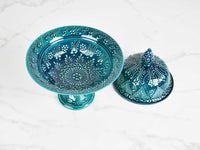 ceramic sugar bowl large turquoise green