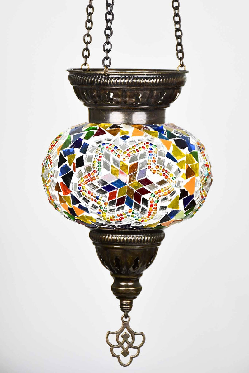 Turkish Candle Holder Hanging Colourful Star Mosaic 1 Lighting Sydney Grand Bazaar 