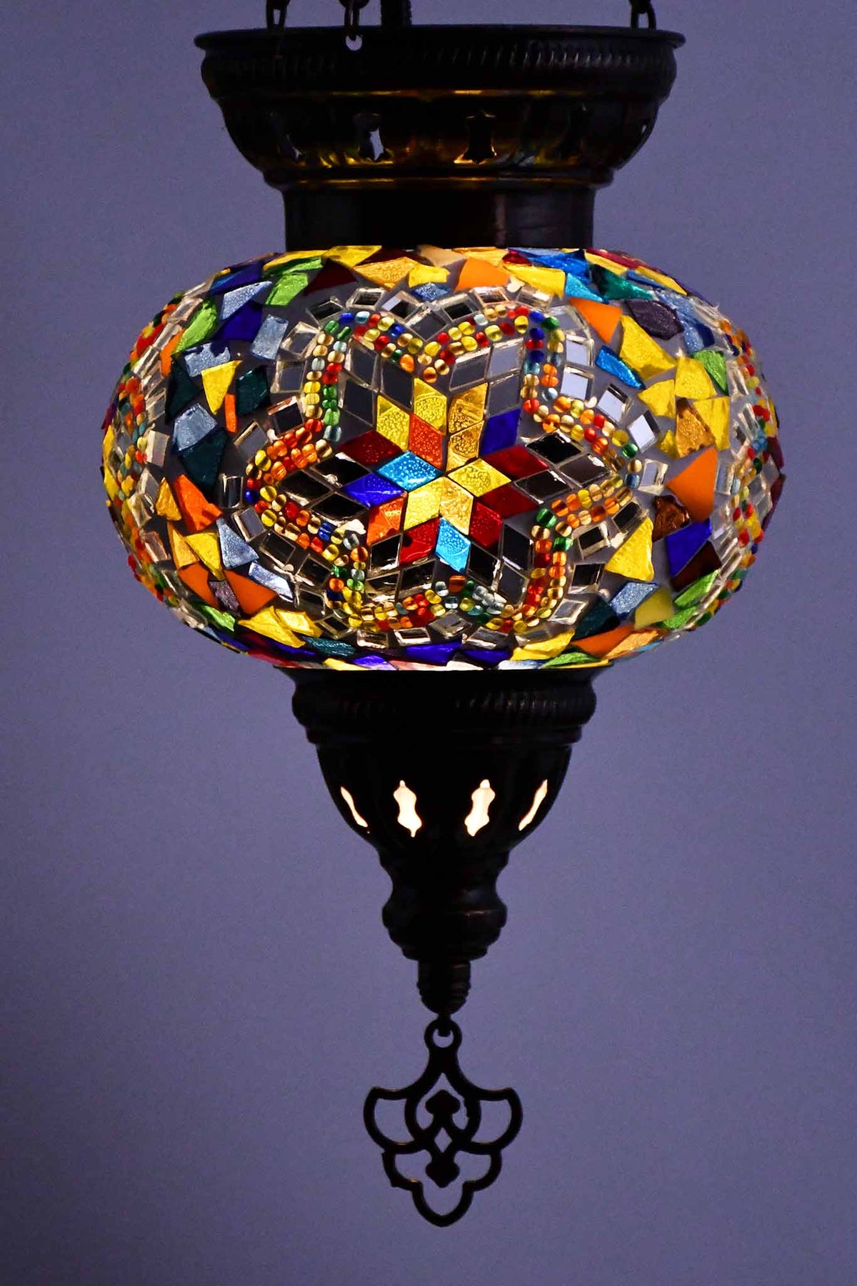 Turkish Candle Holder Hanging Colourful Star Mosaic 1 Lighting Sydney Grand Bazaar 