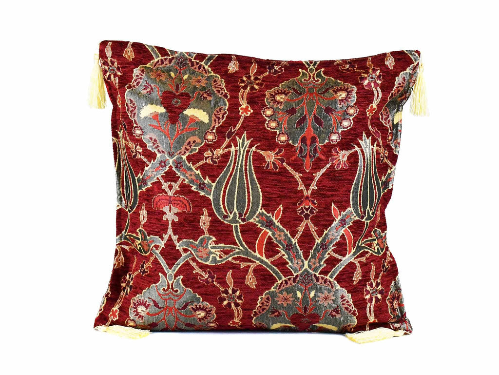 Turkish Cushion Cover Flower - Red Cherry Textile Sydney Grand Bazaar 