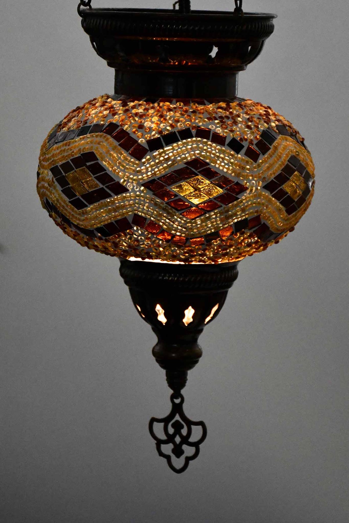 Turkish Mosaic Candle Holder Hanging Bead Kilim Brown Lighting Sydney Grand Bazaar 