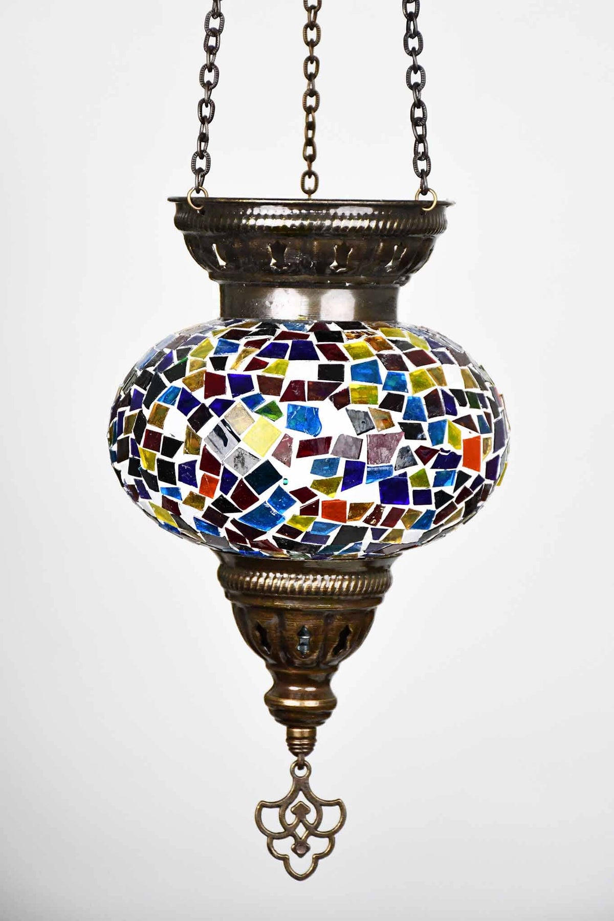 Turkish Mosaic Candle Holder Hanging Colourful Design 1 Lighting Sydney Grand Bazaar 