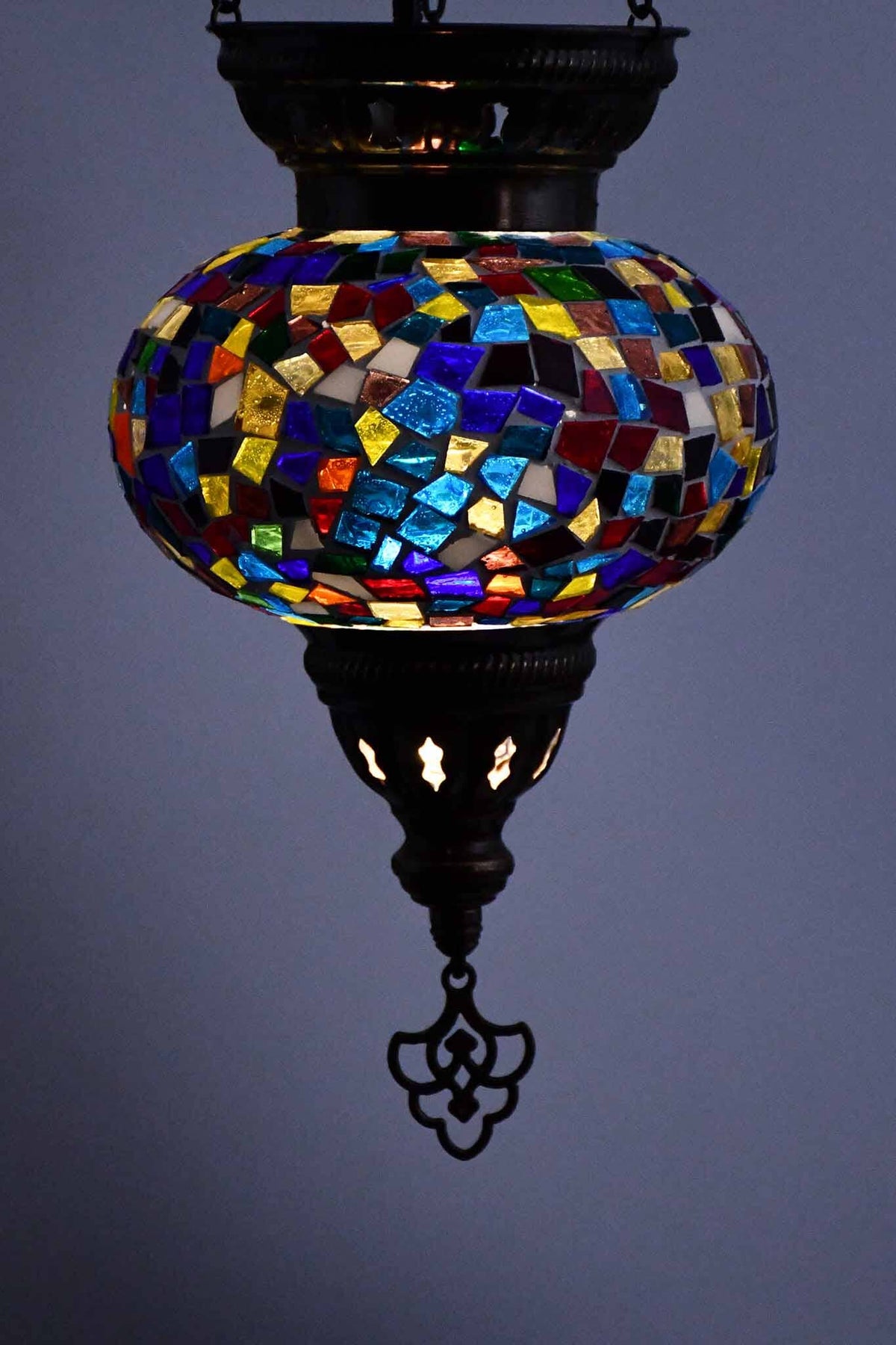 Turkish Mosaic Candle Holder Hanging Colourful Design 1 Lighting Sydney Grand Bazaar 