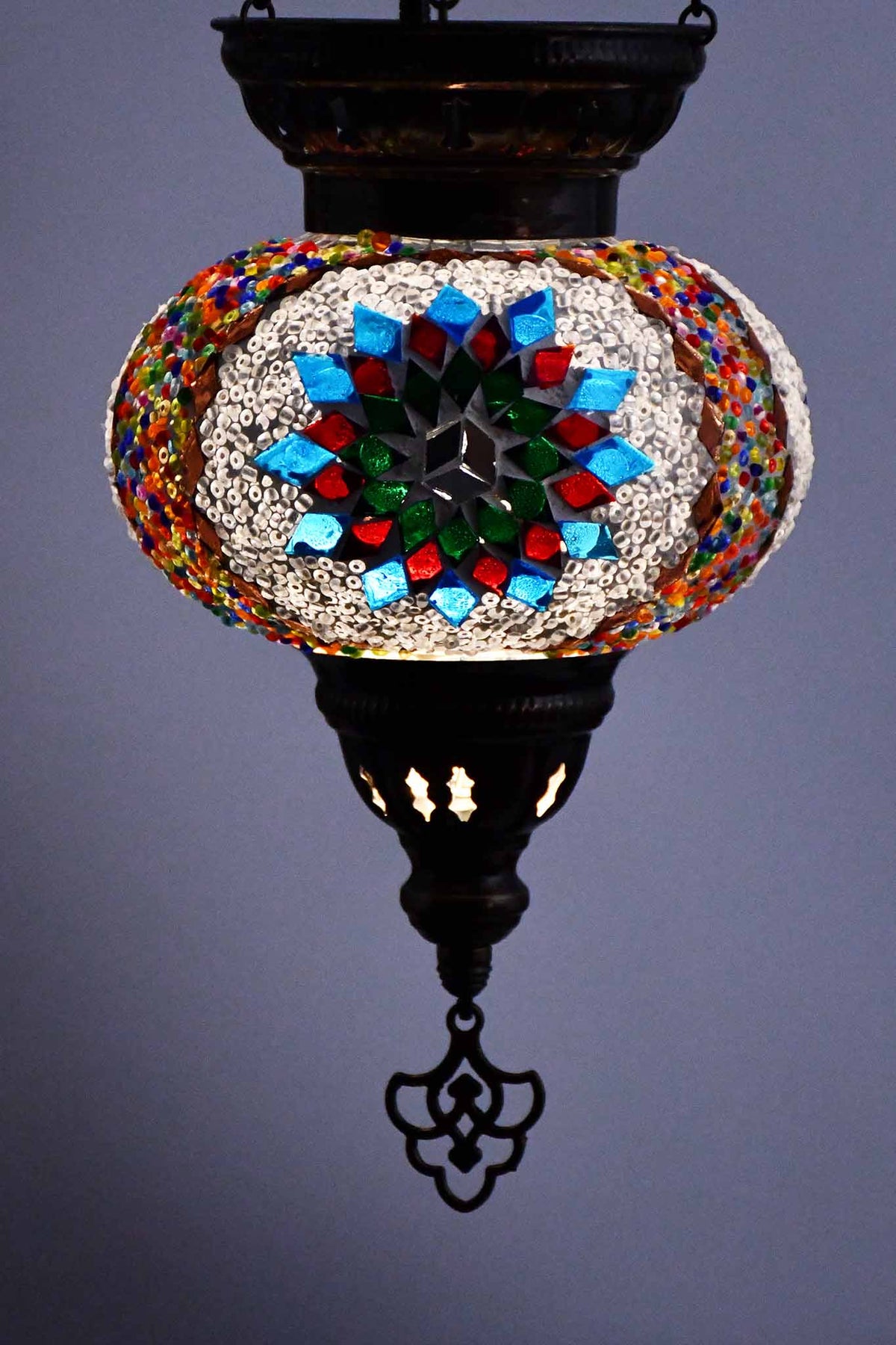 Turkish Mosaic Candle Holder Hanging Colourful Design 2 Lighting Sydney Grand Bazaar 