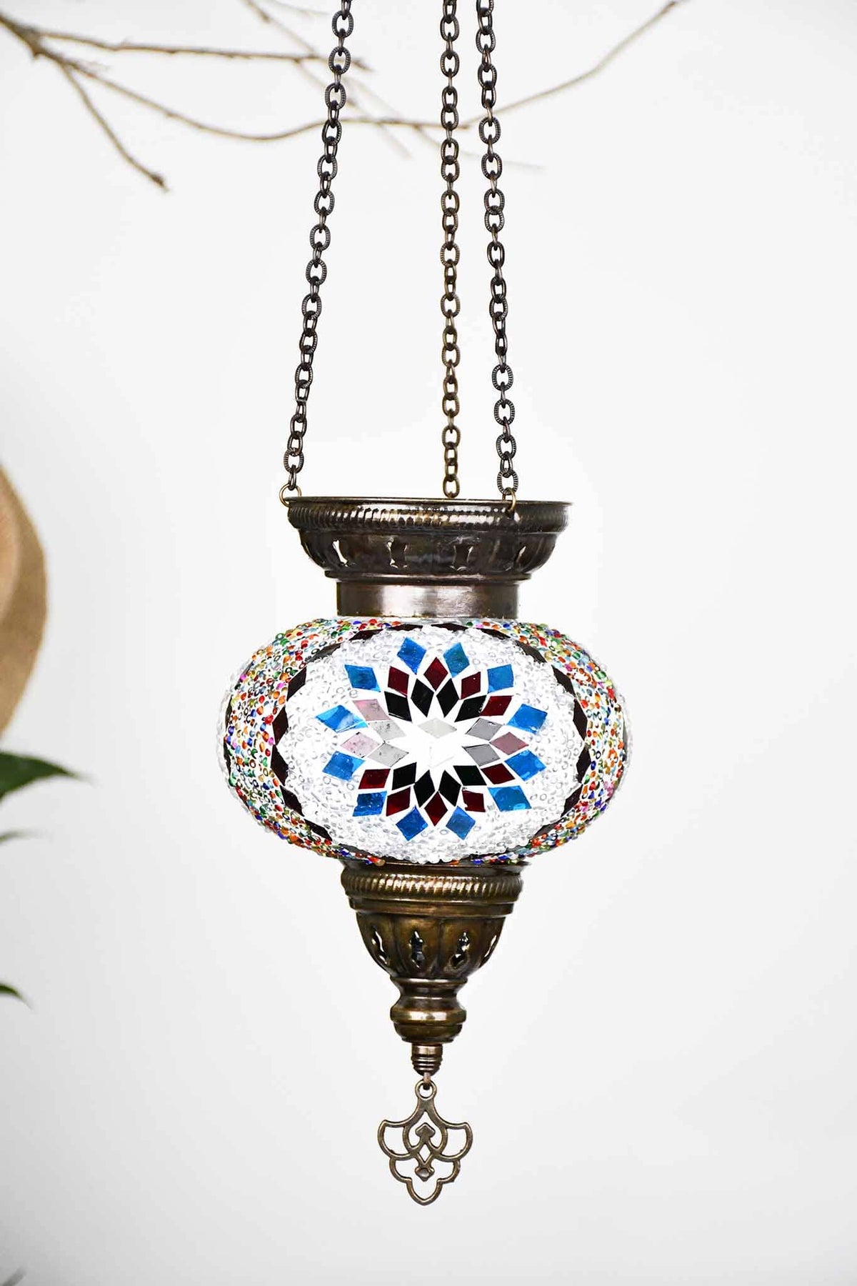 Turkish Mosaic Candle Holder Hanging Colourful Design 2 Lighting Sydney Grand Bazaar 