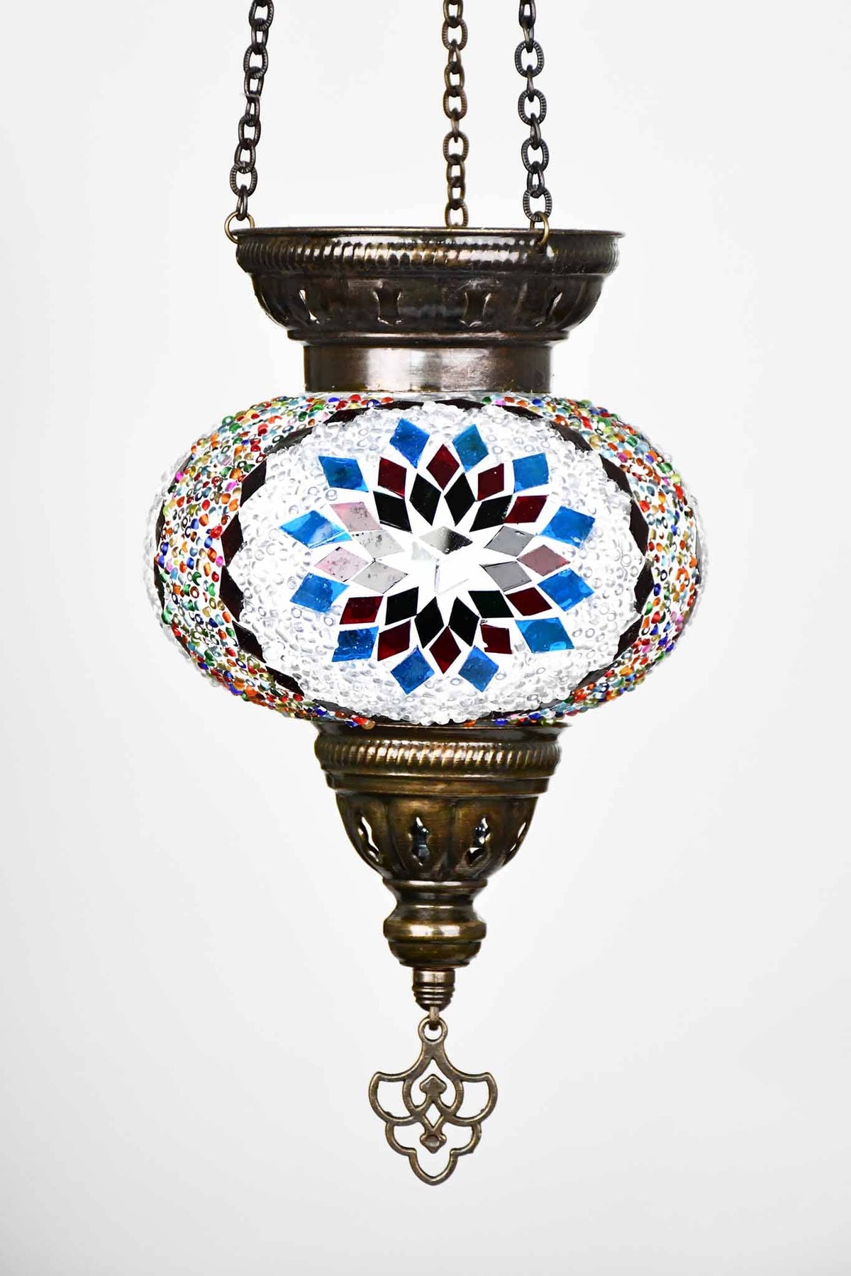 Turkish Mosaic Candle Holder Hanging Colourful Design 2 Lighting Sydney Grand Bazaar 