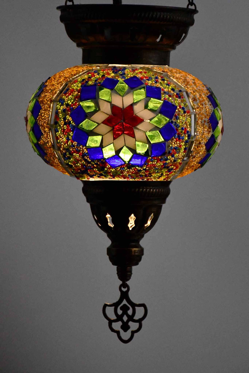 Turkish Mosaic Candle Holder Hanging Colourful Design 3 Lighting Sydney Grand Bazaar 