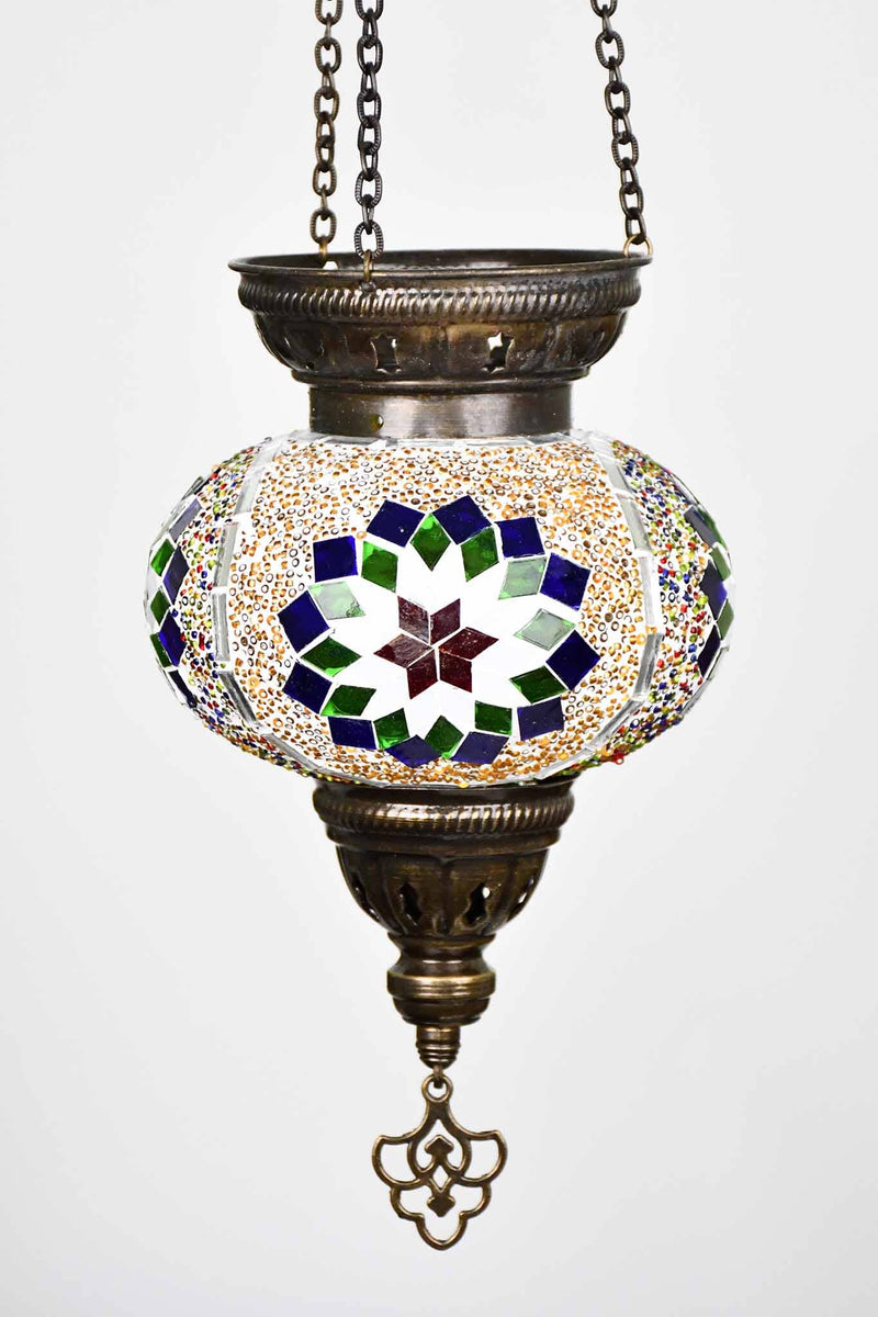 Turkish Mosaic Candle Holder Hanging Colourful Design 3 Lighting Sydney Grand Bazaar 