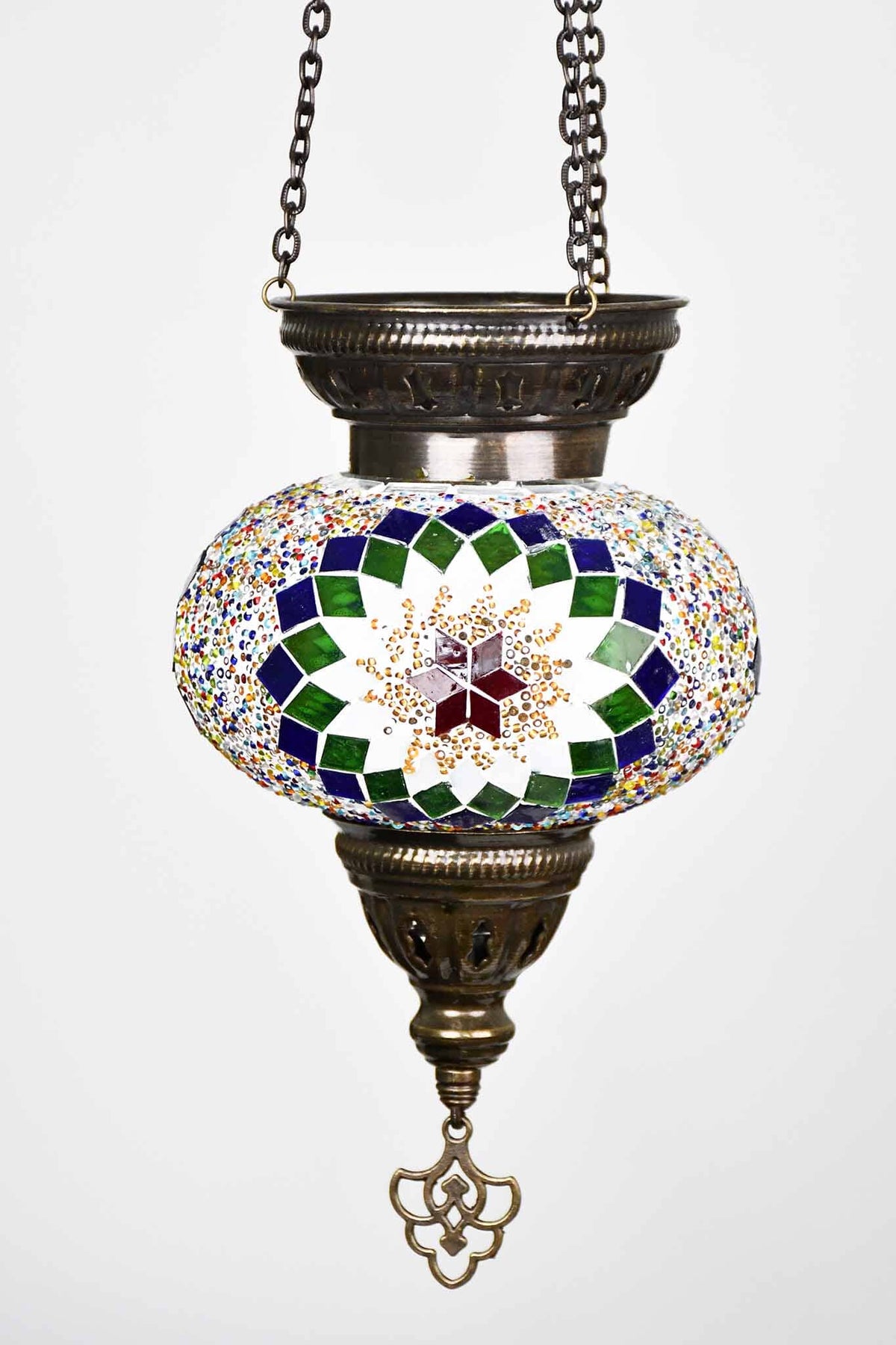 Turkish Mosaic Candle Holder Hanging Colourful Design 4 Lighting Sydney Grand Bazaar 