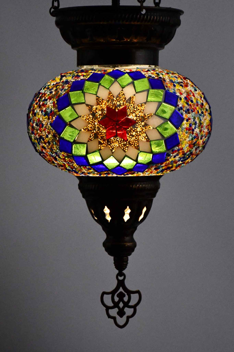 Turkish Mosaic Candle Holder Hanging Colourful Design 4 Lighting Sydney Grand Bazaar 