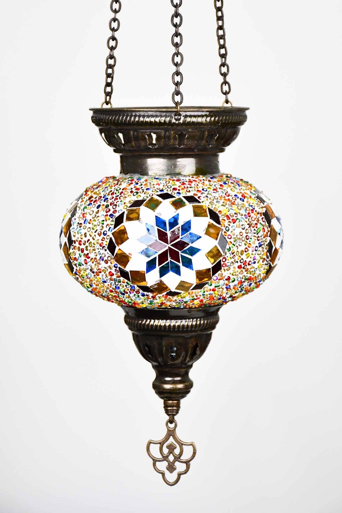 Turkish Mosaic Candle Holder Hanging Colourful Design 5 Lighting Sydney Grand Bazaar 