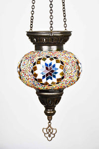 Turkish Mosaic Candle Holder Hanging Colourful Design 5 Lighting Sydney Grand Bazaar 