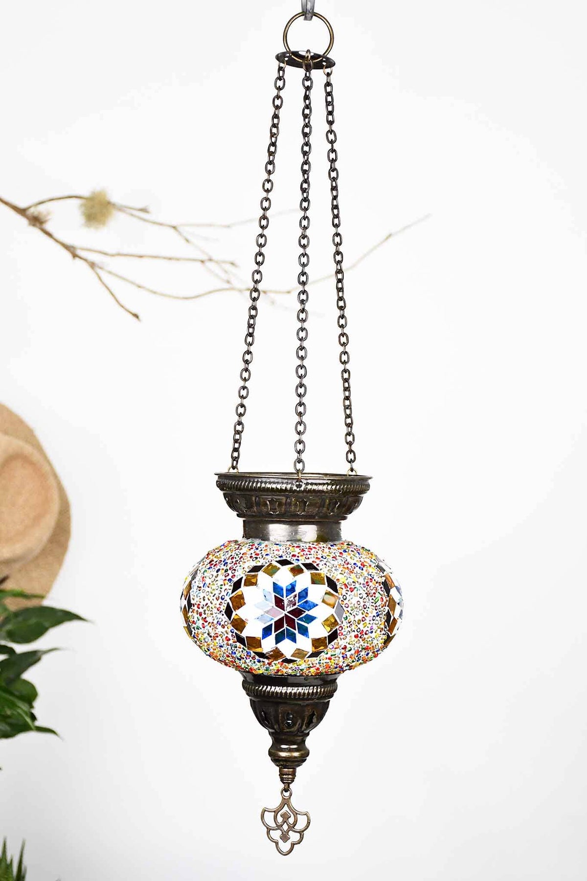 Turkish Mosaic Candle Holder Hanging Colourful Design 5 Lighting Sydney Grand Bazaar 
