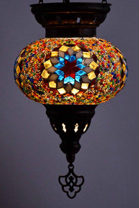 Turkish Mosaic Candle Holder Hanging Colourful Design 5 Lighting Sydney Grand Bazaar 