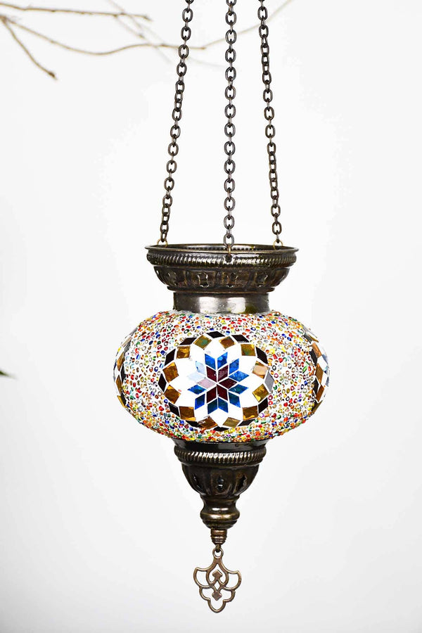 Turkish Mosaic Candle Holder Hanging Colourful Design 5 Lighting Sydney Grand Bazaar 