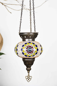 Turkish Mosaic Candle Holder Hanging Colourful Design 6 Lighting Sydney Grand Bazaar 