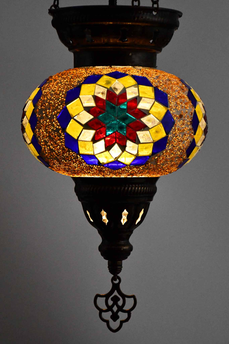 Turkish Mosaic Candle Holder Hanging Colourful Design 6 Lighting Sydney Grand Bazaar 