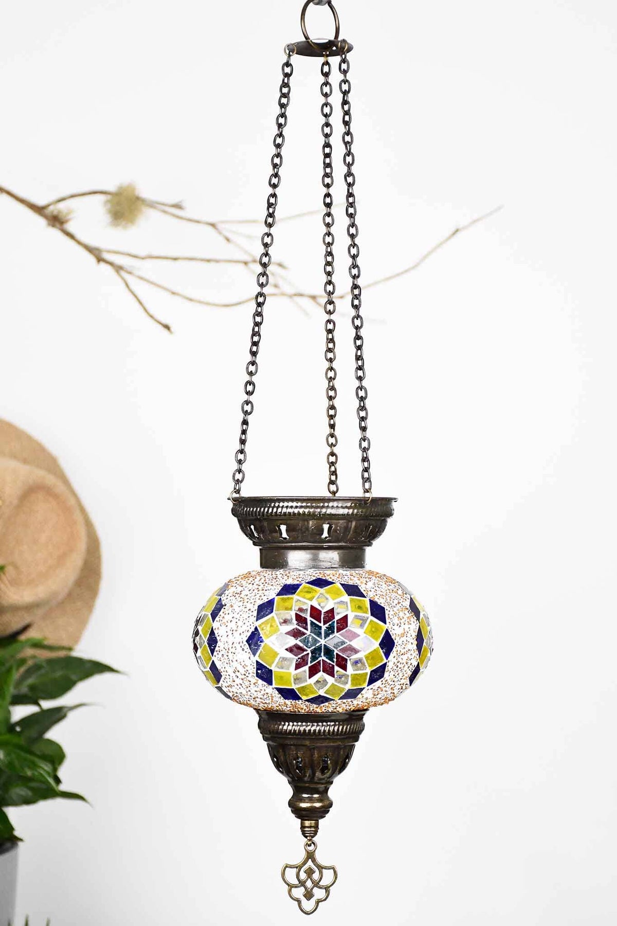 Turkish Mosaic Candle Holder Hanging Colourful Design 6 Lighting Sydney Grand Bazaar 