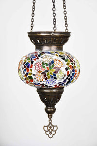 Turkish Mosaic Candle Holder Hanging Colourful Flower Design 2 Lighting Sydney Grand Bazaar 