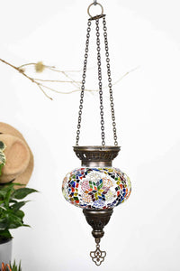 Turkish Mosaic Candle Holder Hanging Colourful Flower Design 2 Lighting Sydney Grand Bazaar 