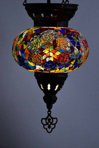 Turkish Mosaic Candle Holder Hanging Colourful Flower Design 2 Lighting Sydney Grand Bazaar 