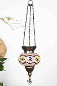 Turkish Mosaic Candle Holder Hanging Colourful Kilim 1 Lighting Sydney Grand Bazaar 