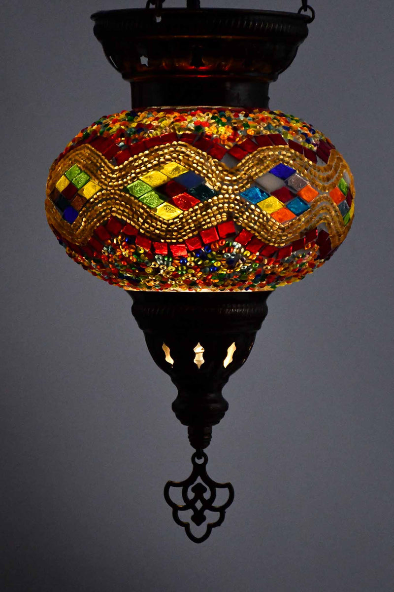 Turkish Mosaic Candle Holder Hanging Colourful Kilim 1 Lighting Sydney Grand Bazaar 