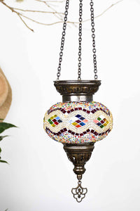 Turkish Mosaic Candle Holder Hanging Colourful Kilim 1 Lighting Sydney Grand Bazaar 