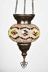 Turkish Mosaic Candle Holder Hanging Colourful Kilim 1 Lighting Sydney Grand Bazaar 