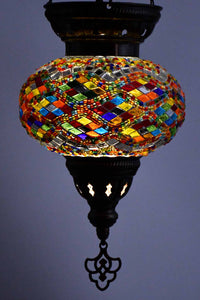 Turkish Mosaic Candle Holder Hanging Colourful Long Kilim Lighting Sydney Grand Bazaar 