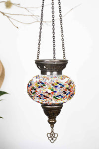 Turkish Mosaic Candle Holder Hanging Colourful Long Kilim Lighting Sydney Grand Bazaar 