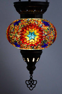 Turkish Mosaic Candle Holder Hanging Colourful Rainbow Star Lighting Sydney Grand Bazaar 