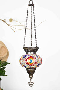 Turkish Mosaic Candle Holder Hanging Colourful Rainbow Star Lighting Sydney Grand Bazaar 