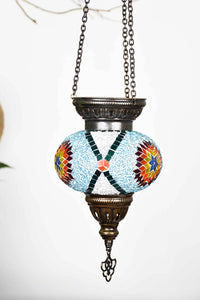 Turkish Mosaic Candle Holder Hanging Colourful Star Turquoise Lighting Sydney Grand Bazaar 