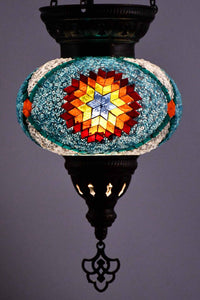 Turkish Mosaic Candle Holder Hanging Colourful Star Turquoise Lighting Sydney Grand Bazaar 