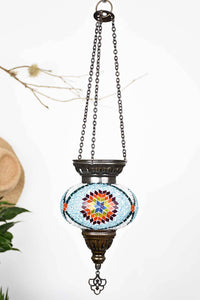 Turkish Mosaic Candle Holder Hanging Colourful Star Turquoise Lighting Sydney Grand Bazaar 