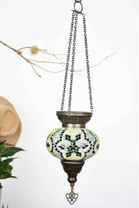 Turkish Mosaic Candle Holder Hanging Green Star 1 Lighting Sydney Grand Bazaar 