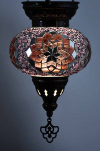 Turkish Mosaic Candle Holder Hanging Purple Pink Star Lighting Sydney Grand Bazaar 