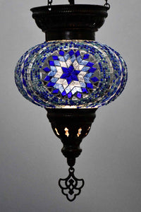 Turkish Mosaic Candle Holder Hanging Star Circle Blue 1 Lighting Sydney Grand Bazaar 