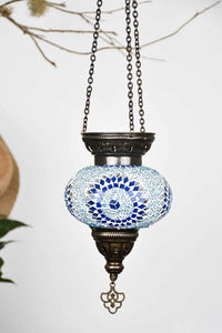 Turkish Mosaic Candle Holder Hanging Star Circle Blue 2 Lighting Sydney Grand Bazaar 
