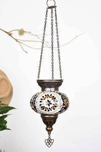 Turkish Mosaic Candle Holder Hanging Star Circle Brown 1 Lighting Sydney Grand Bazaar 