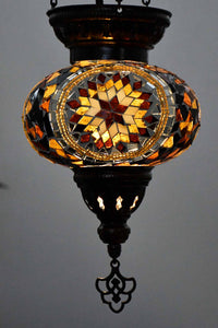 Turkish Mosaic Candle Holder Hanging Star Circle Brown 1 Lighting Sydney Grand Bazaar 