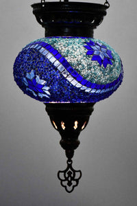 Turkish Mosaic Candle Holder Hanging Star Wave Blue Lighting Sydney Grand Bazaar 