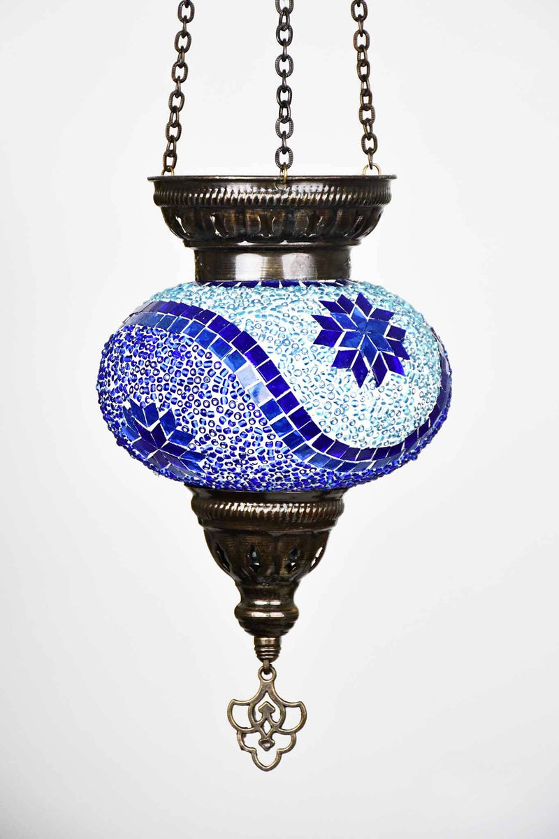 Turkish Mosaic Candle Holder Hanging Star Wave Blue Lighting Sydney Grand Bazaar 