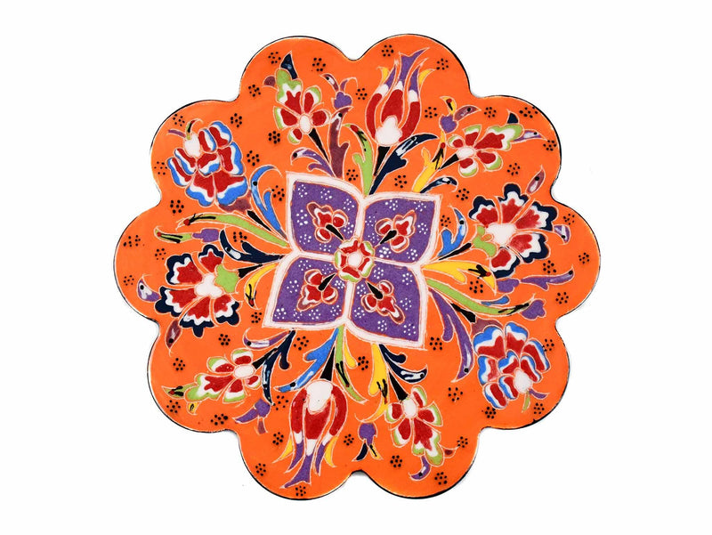 Turkish Trivet Flower Collection Orange Ceramic Sydney Grand Bazaar 4 