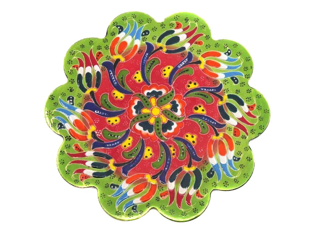 Turkish Trivet Flower Collection Two Tone Light Green Ceramic Sydney Grand Bazaar 9 