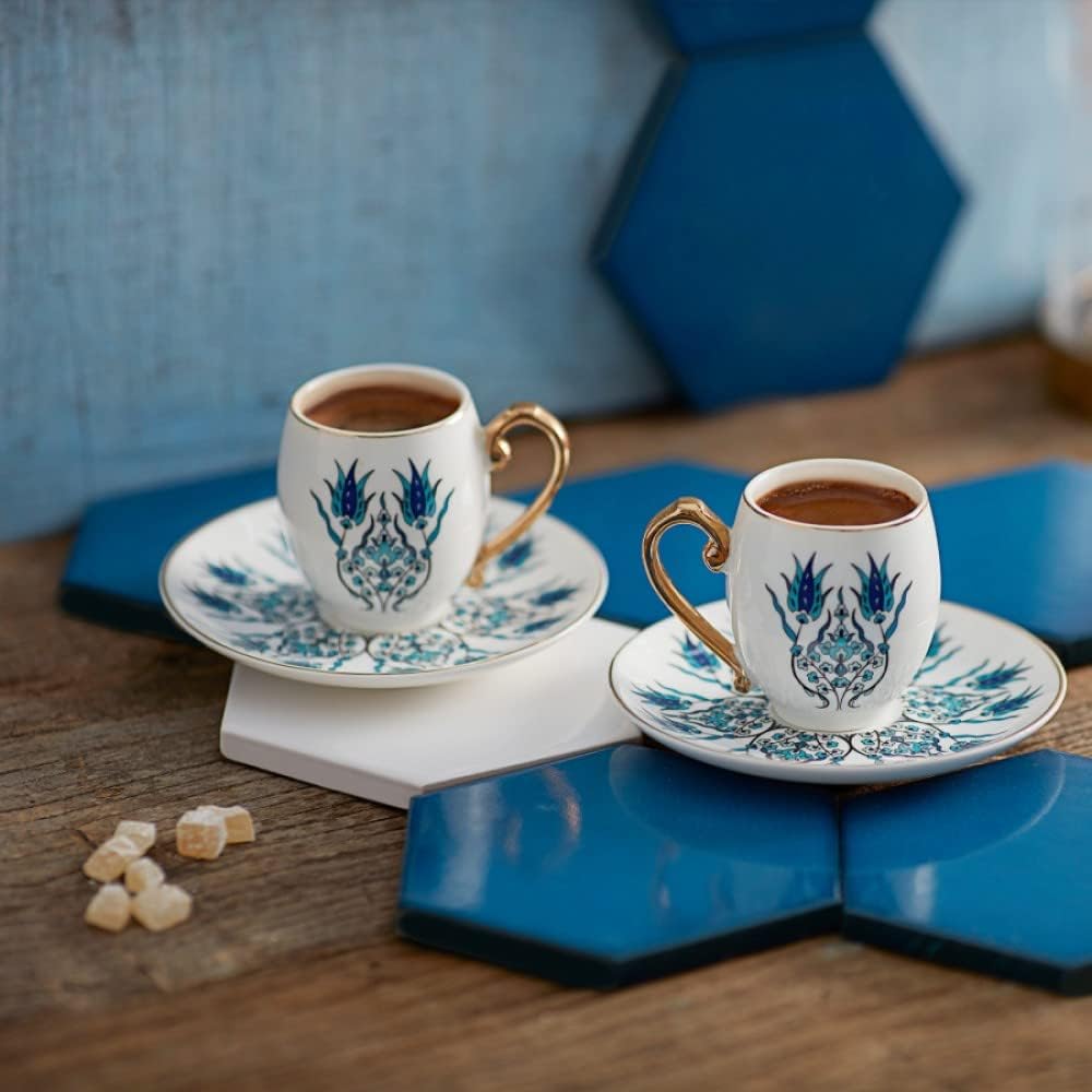 Turkish Coffee Cup Iznik Set of 2
